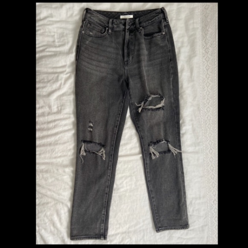 Gray/Black High Rise Pacsun Ripped Jeans